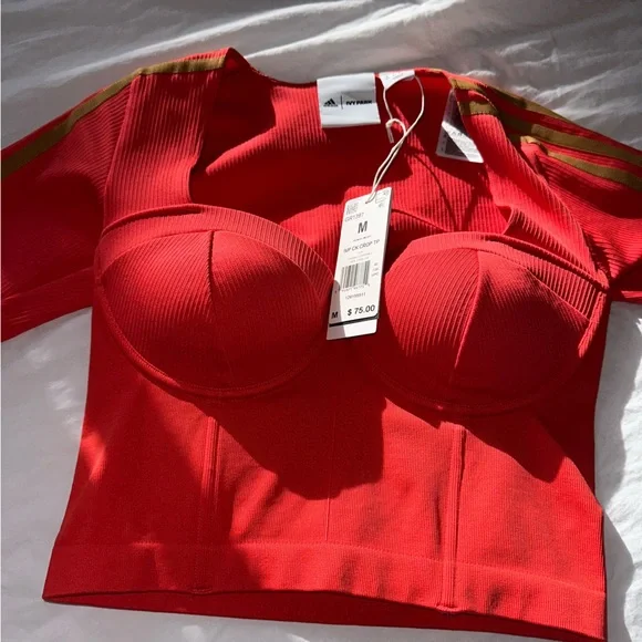 Adidas x Ivy Park coral crop top size M